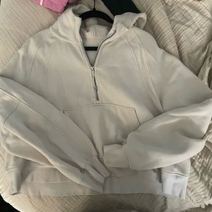 lululemon white opal half zip scuba